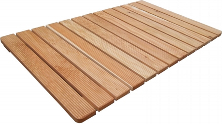 Shower footboard larch wood screw assembled 105x63 cm